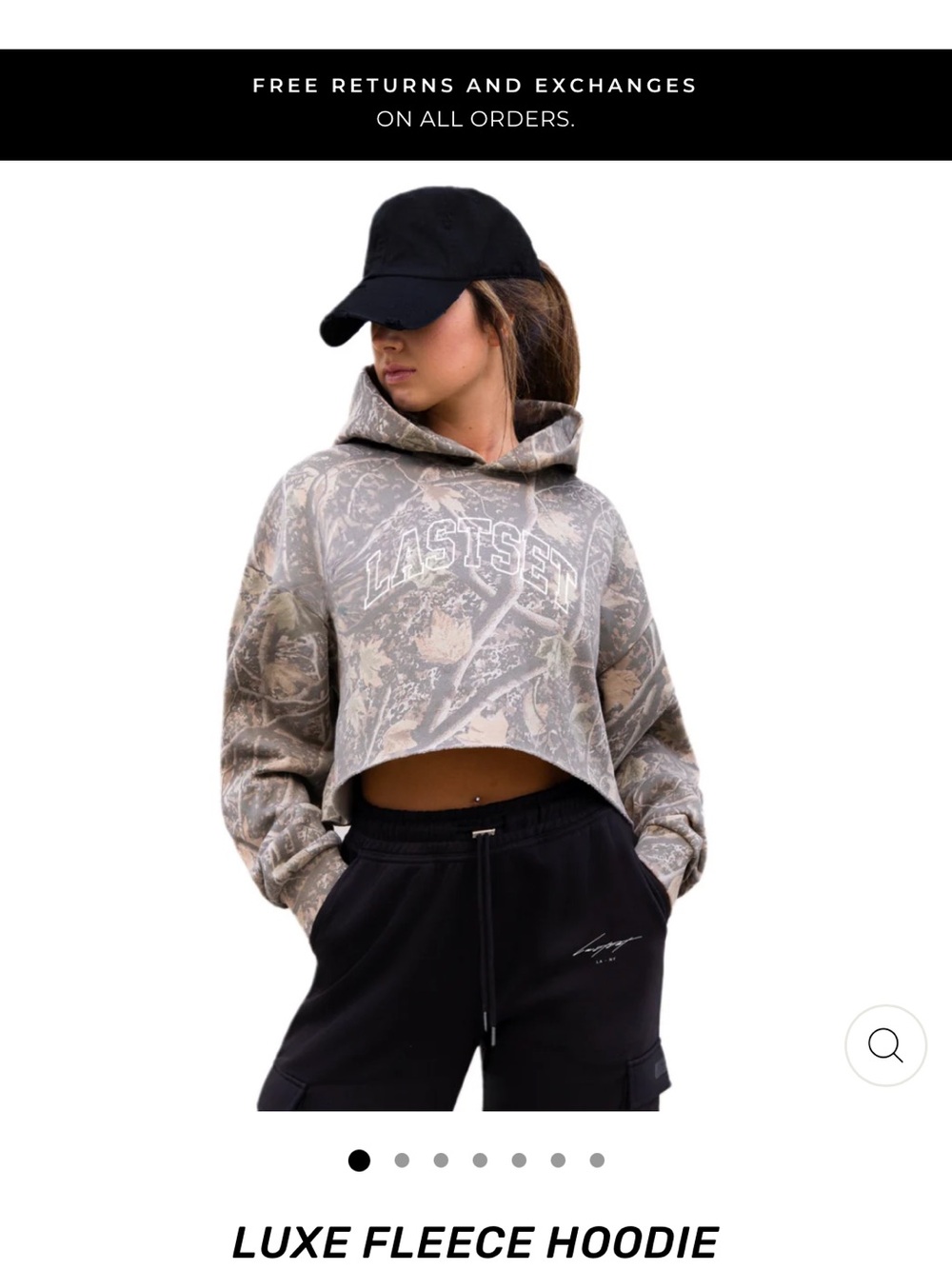 Women's Cropped Luxe Fleece Hoodie - Taupe Camo
